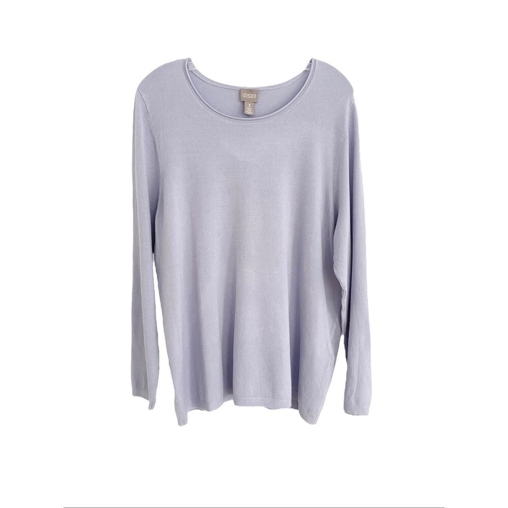 NWT Chico's lavender long-sleeve knit top/ Sweater Sz XL